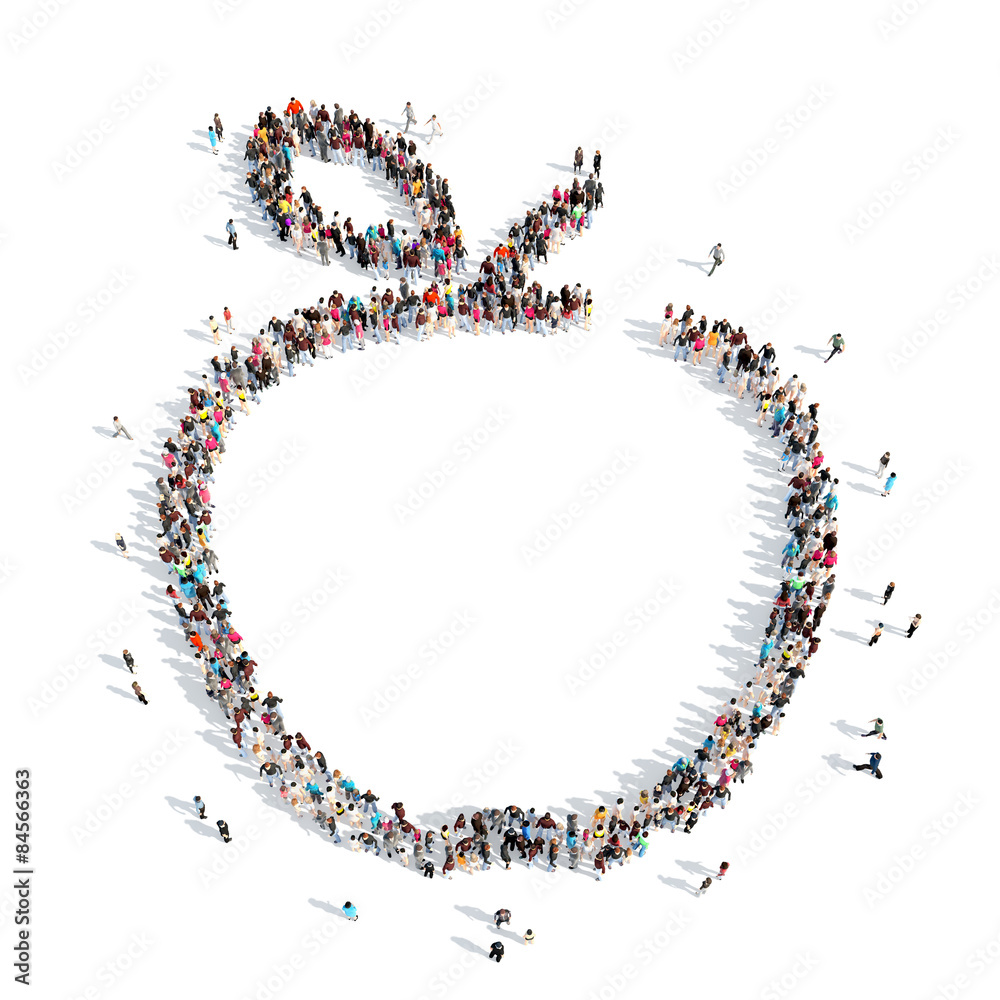 people in the shape of an apple. people in the shape of an apple.