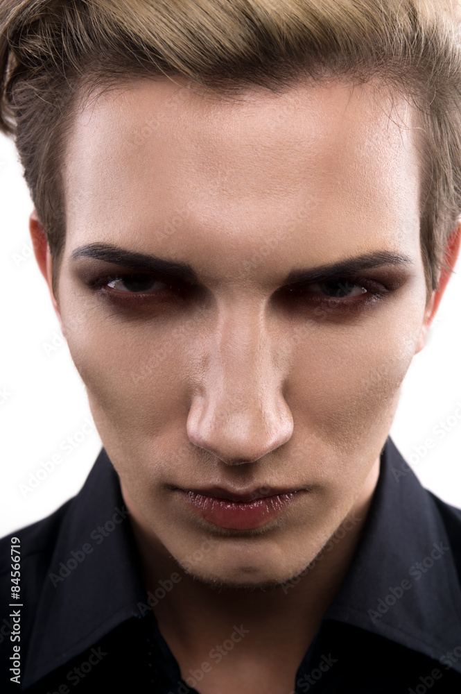 Fototapeta premium Serious male model with makeup