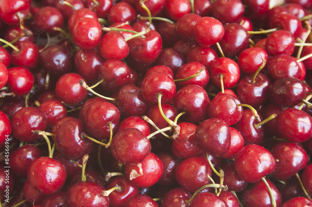 fresh organic cherries at the local market fresh organic cherries at the local market
