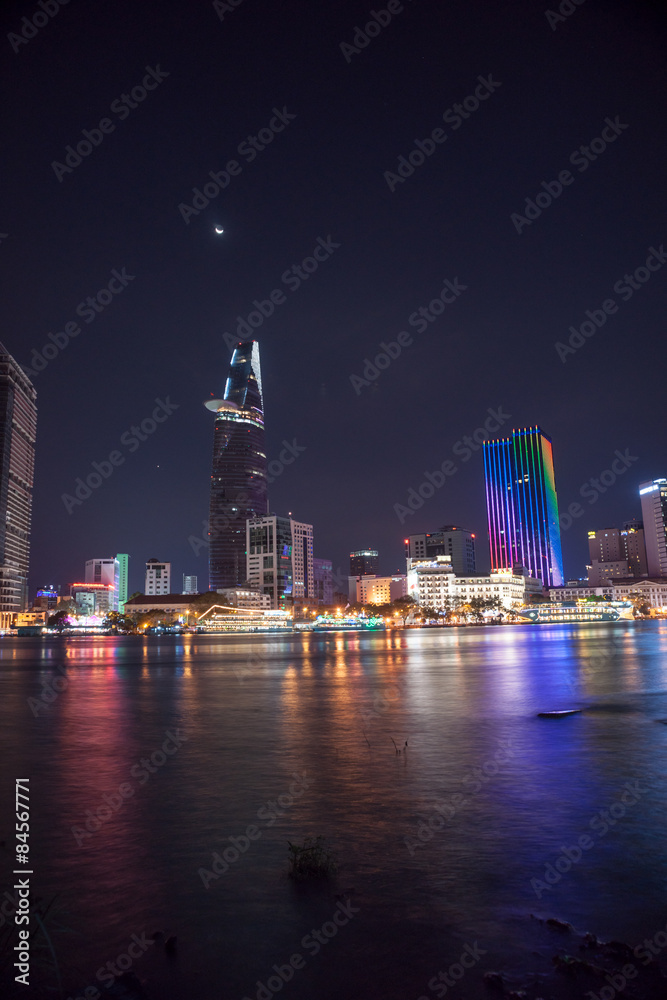 Cityscape of Ho Chi Minh at night