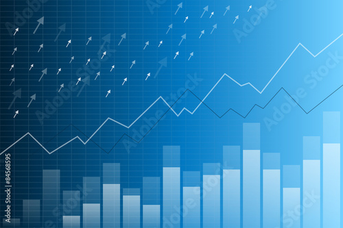 Blue graph arrows abstract background
