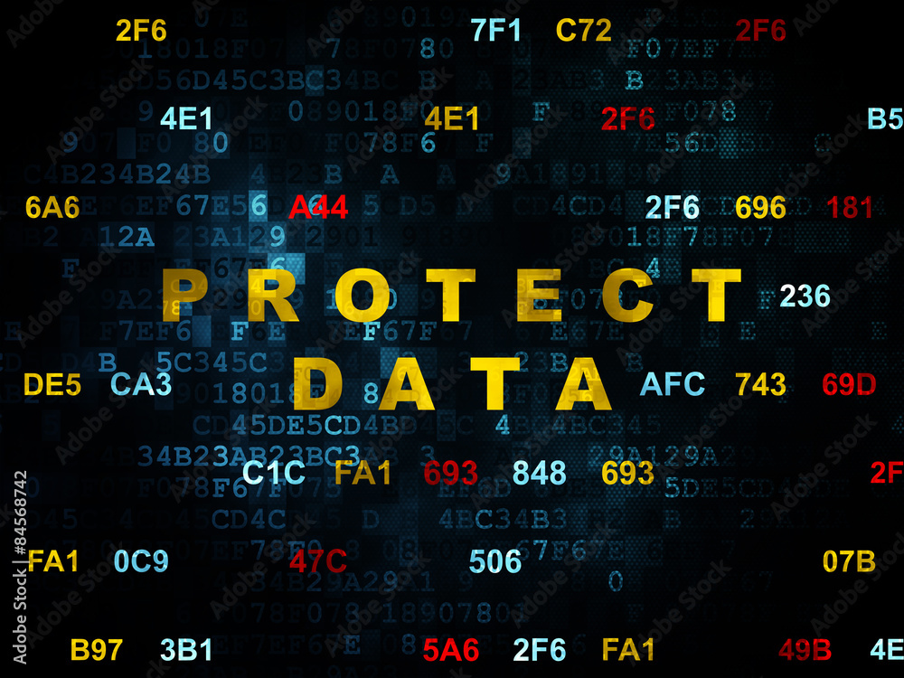 Obraz premium Security concept: Protect Data on Digital background