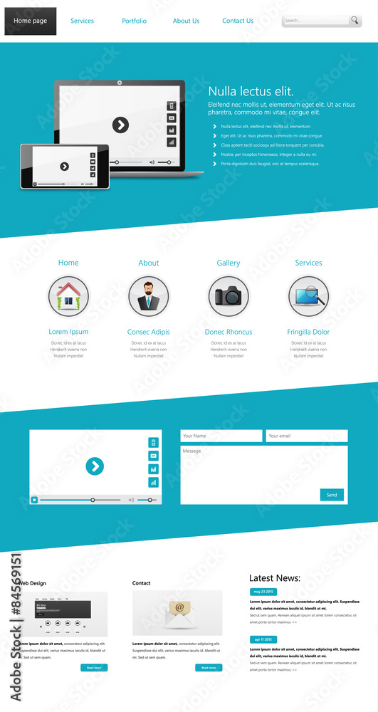 One page website design template Vector One page website design template Vector