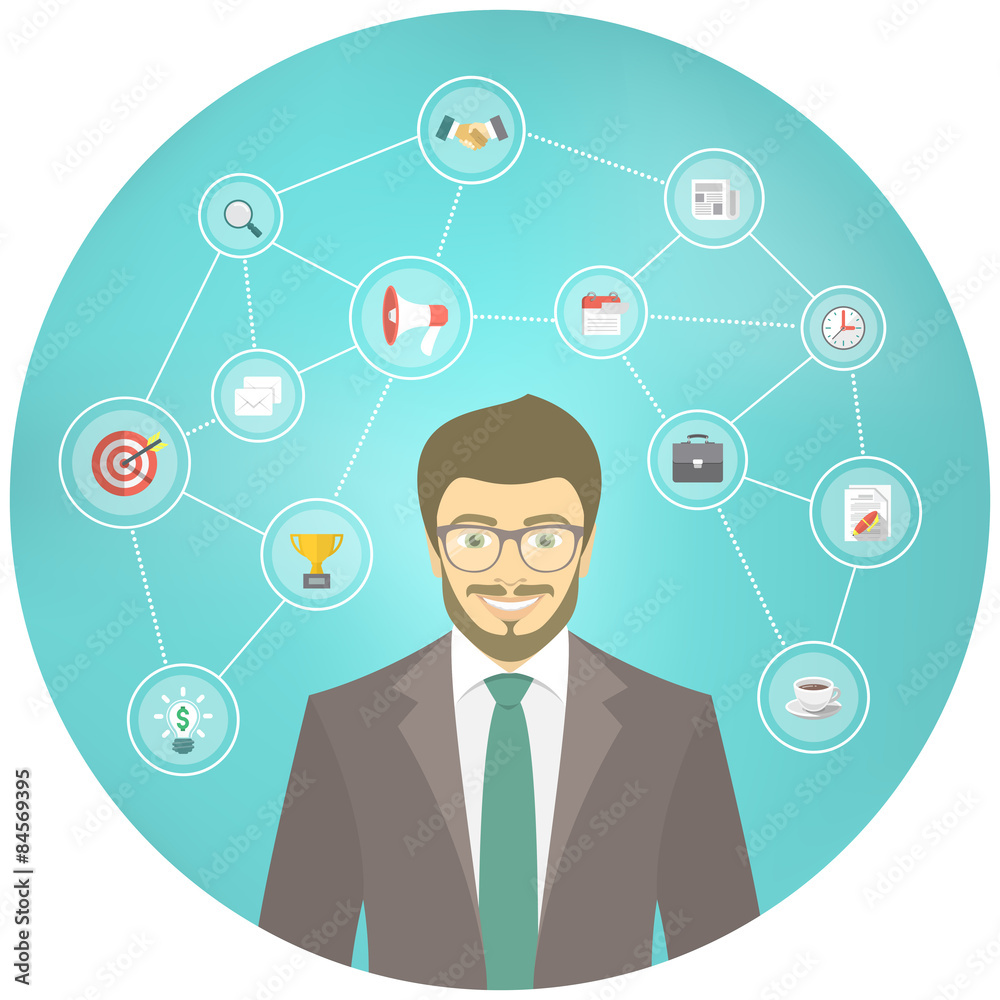 Modern Businessman Hipster Conceptual Infographics Modern Businessman Hipster Conceptual Infographics