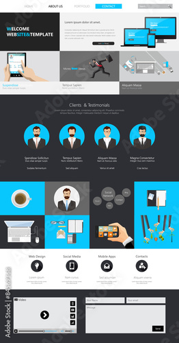 One page website design template Vector