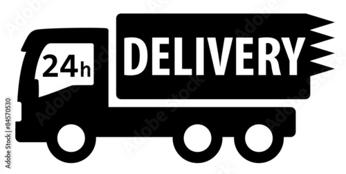 black isolated delivery truck silhouette