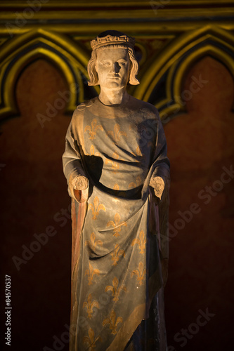 Paris - Sainte Chapelle. Statue of Louis IX  King of France photo