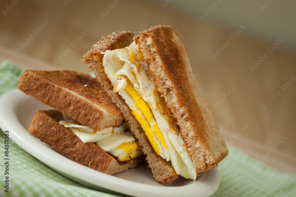 Fried Egg Sandwich on Whole Grain Toast Fried Egg Sandwich on Whole Grain Toast