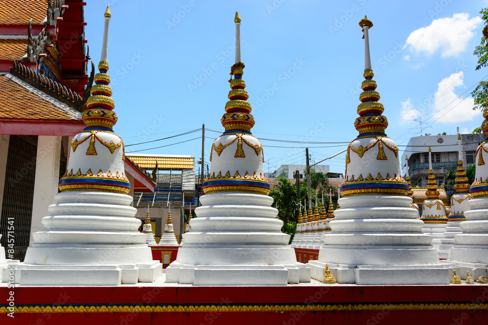 Fototapeta premium A white pagoda at Thailand Temple