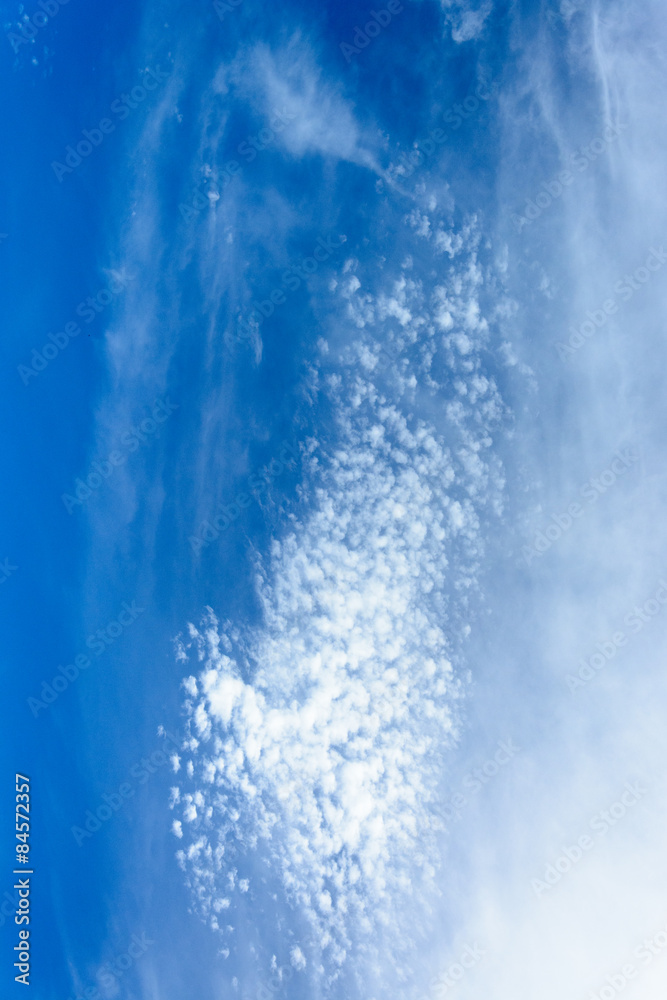 Blue sky and white clouds.