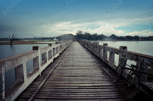 U Bein Wooden longest Bridge in Amarapura, Myanmar.