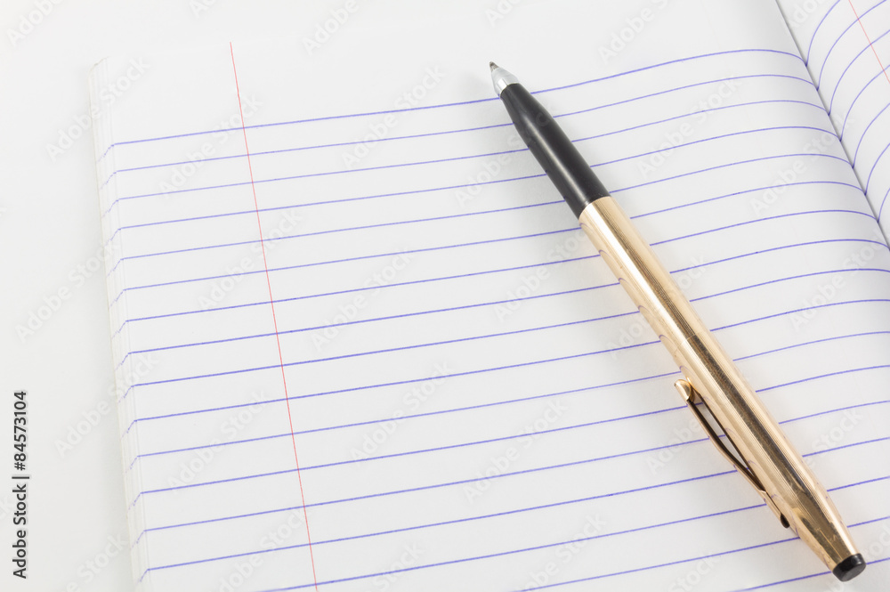 Blank paper note and pen Blank paper note and pen