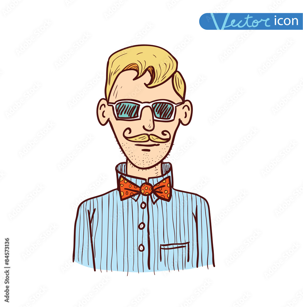 hipster style, hand drawn illustration. hipster style, hand drawn illustration.