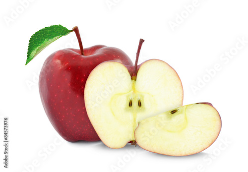 apple and slice isolated on white background