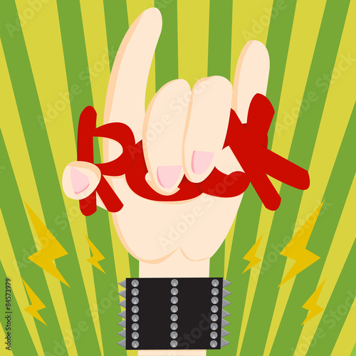 Hand in rock n roll sign