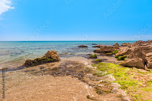 Stones on a background of sea with