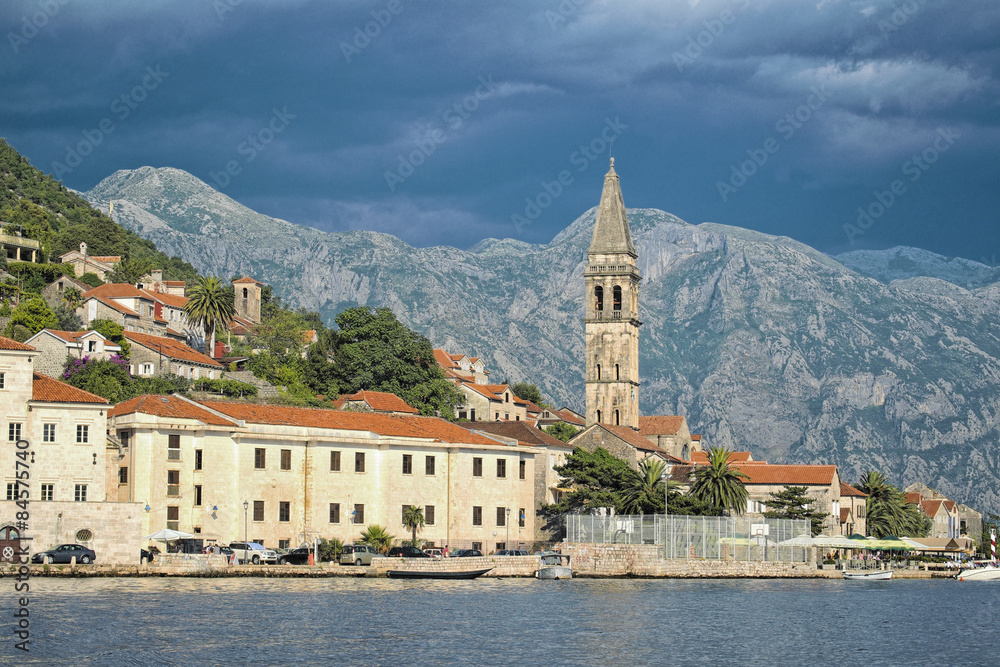 Perast Village In Kotor Bay, Montenegro