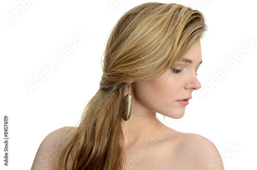 Side portrait with earring