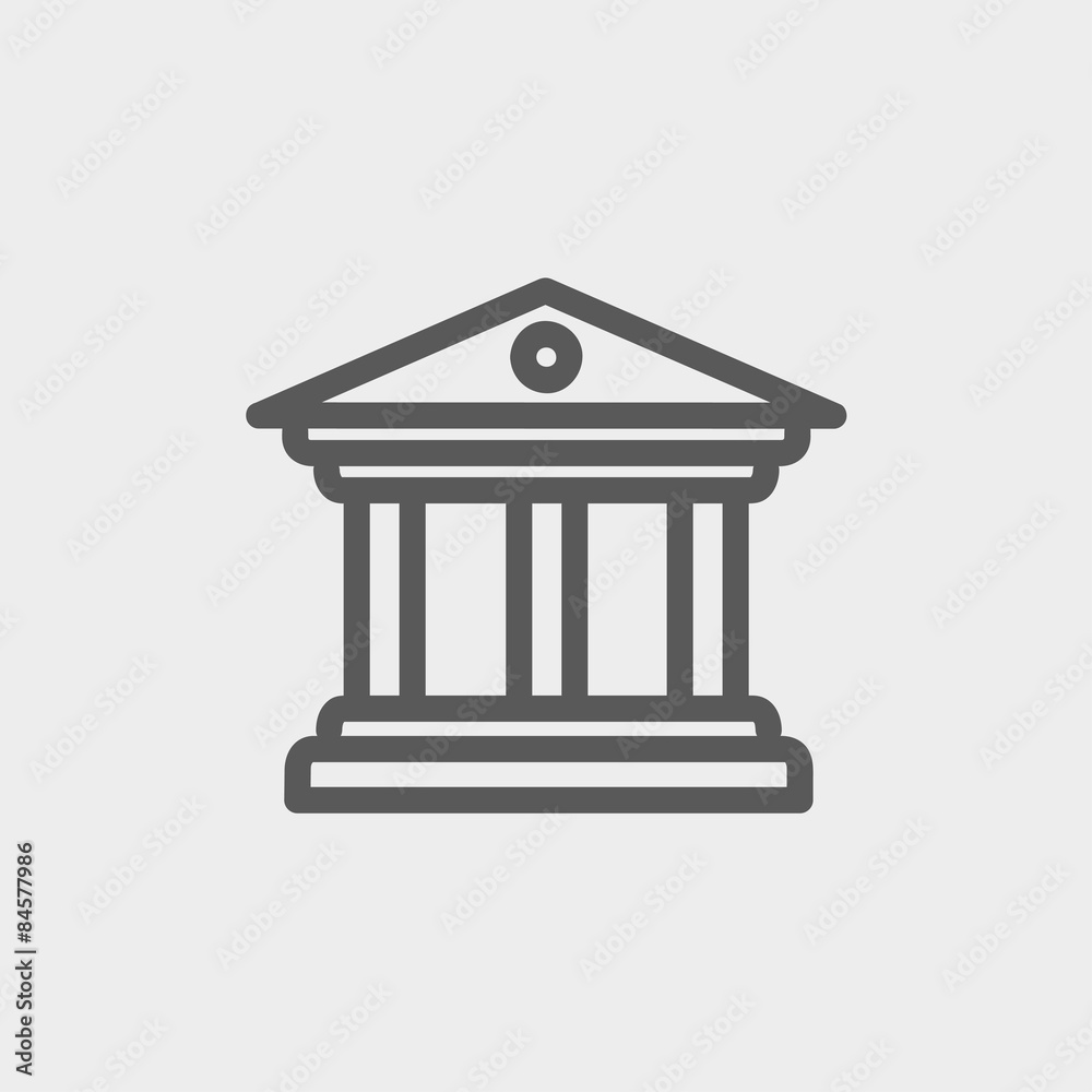 Museum building thin line icon Museum building thin line icon