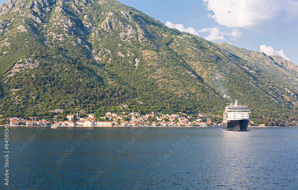 Cruise ship in the Bay of Kotor