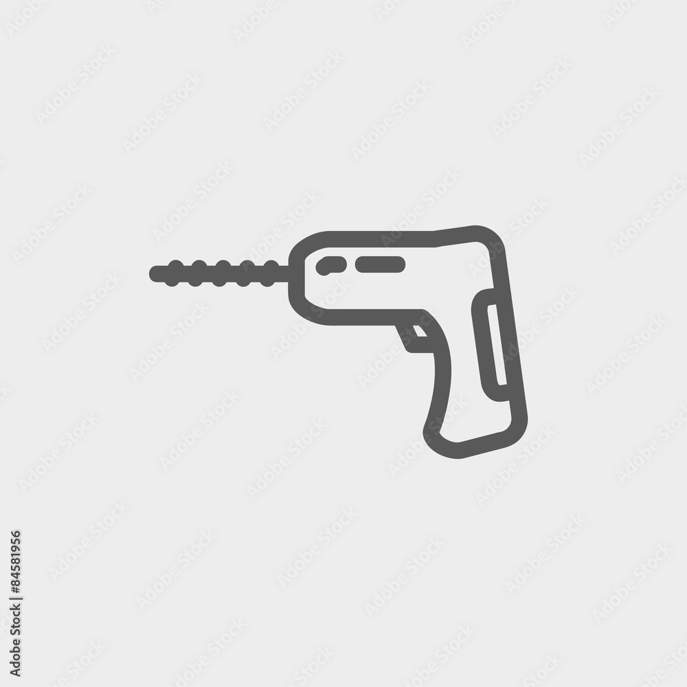 Hammer drill thin line icon Hammer drill thin line icon