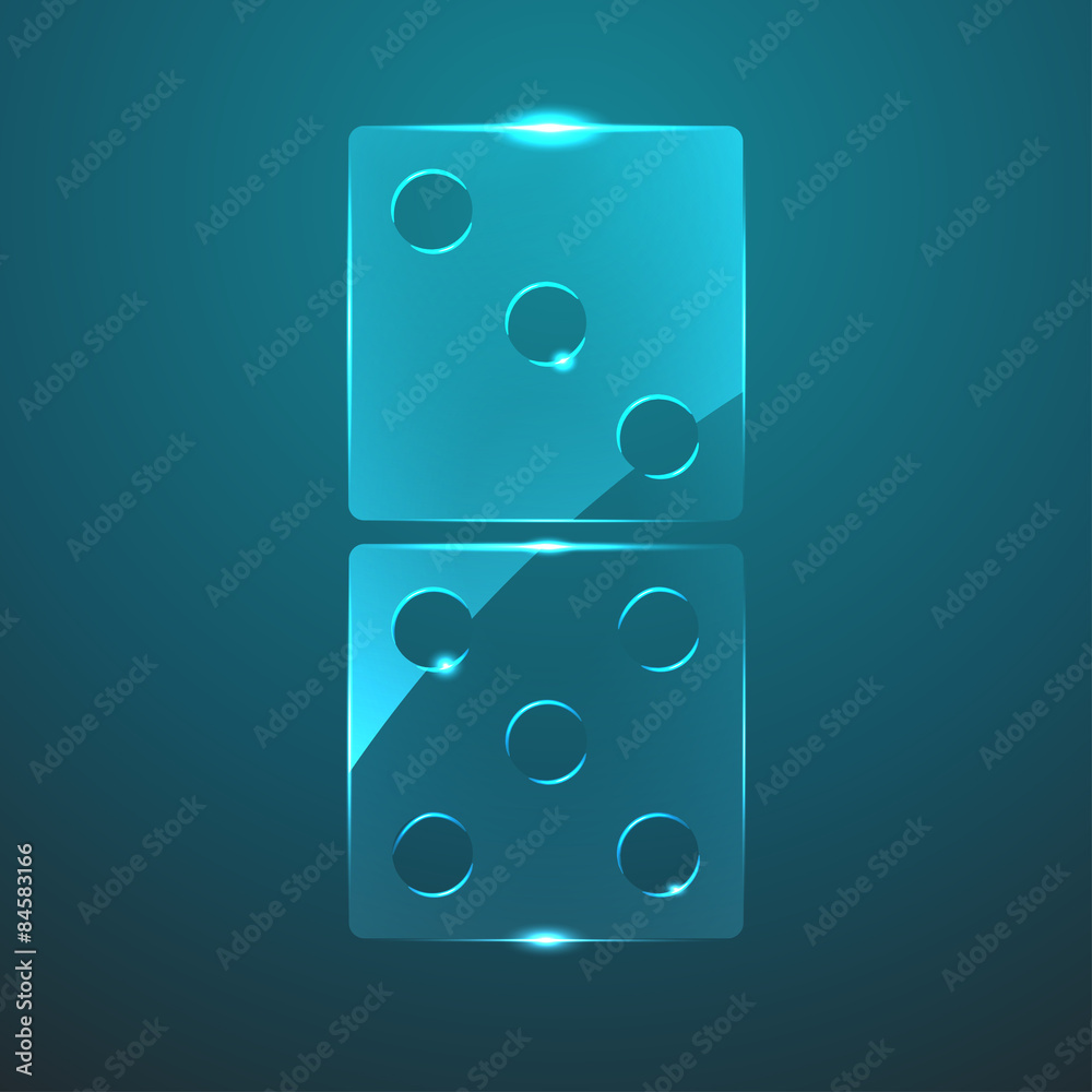 Vector glass domino icon Vector glass domino icon