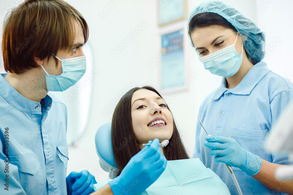 The girl on reception at the dentist The girl on reception at the dentist