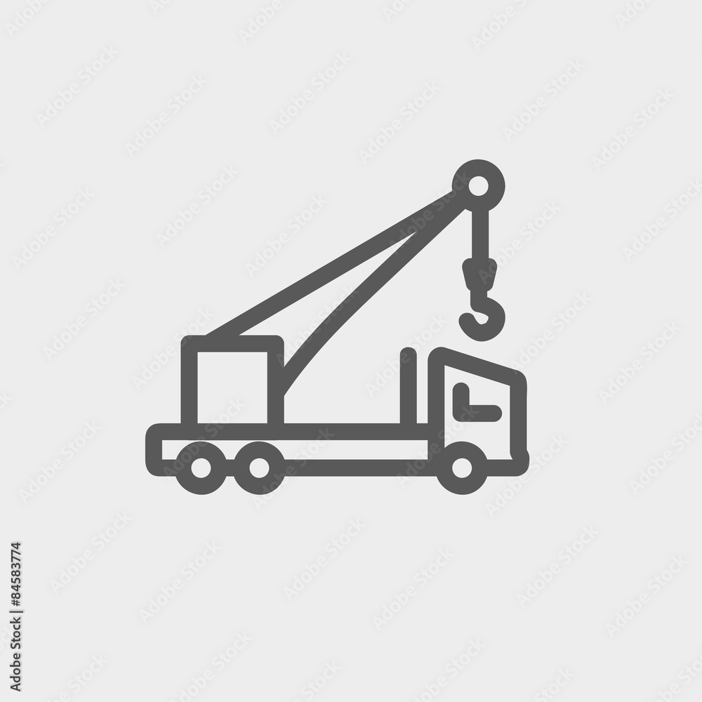 Tow truck thin line icon Tow truck thin line icon