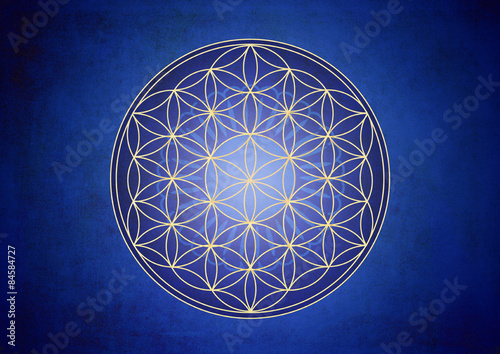 Blume des Lebens - ozeanblau - Energiesymbol - Kraft
