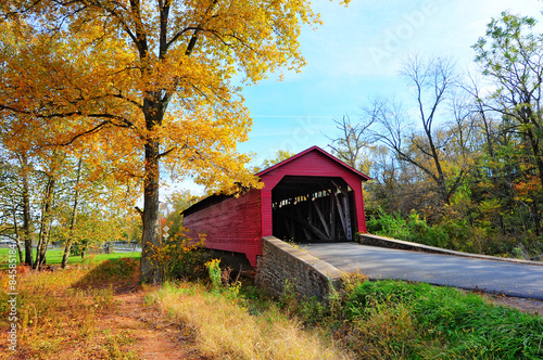 Maryland Covered bridge in Autumn photo