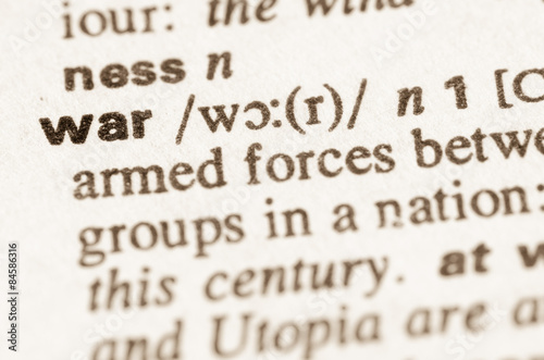 Dictionary definition of word war