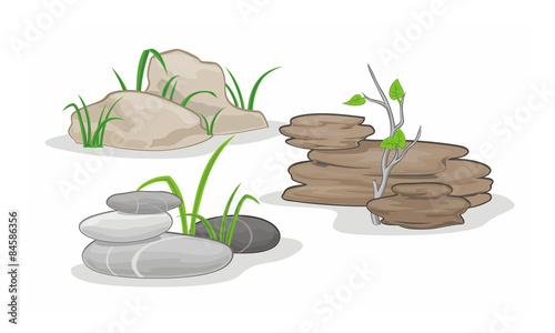 Separate vector about three groups of stones