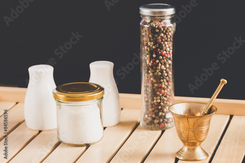 Concept of salt and pepper accessories