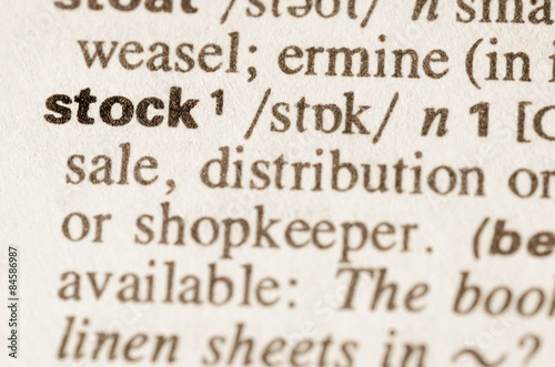 Dictionary definition of word stock