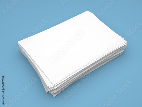 Ream of white paper sheets photo