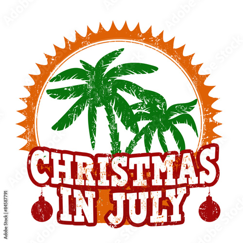 Christmas in july stamp