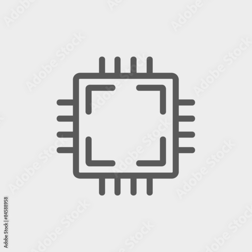 CPU thin line icon