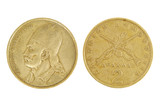 Greek monetary unit drachma.Isolated on white background.