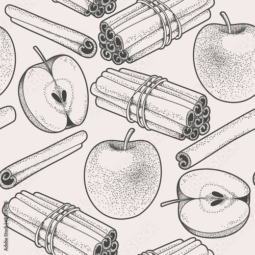 Seamless apple and cinnamon