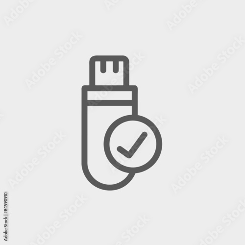 USB Flash drive thin line icon