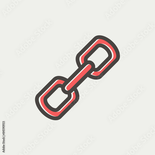 Metal chain link thin line icon