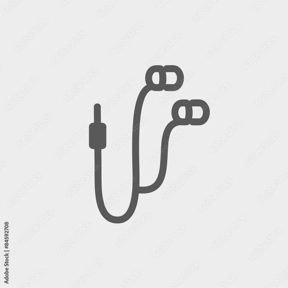 Earphone thin line icon Earphone thin line icon