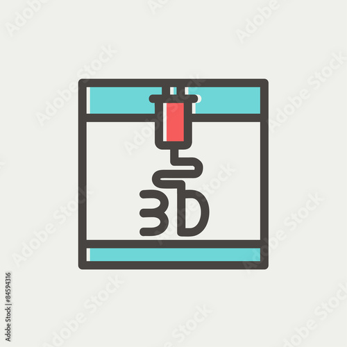Three d printer thin line icon