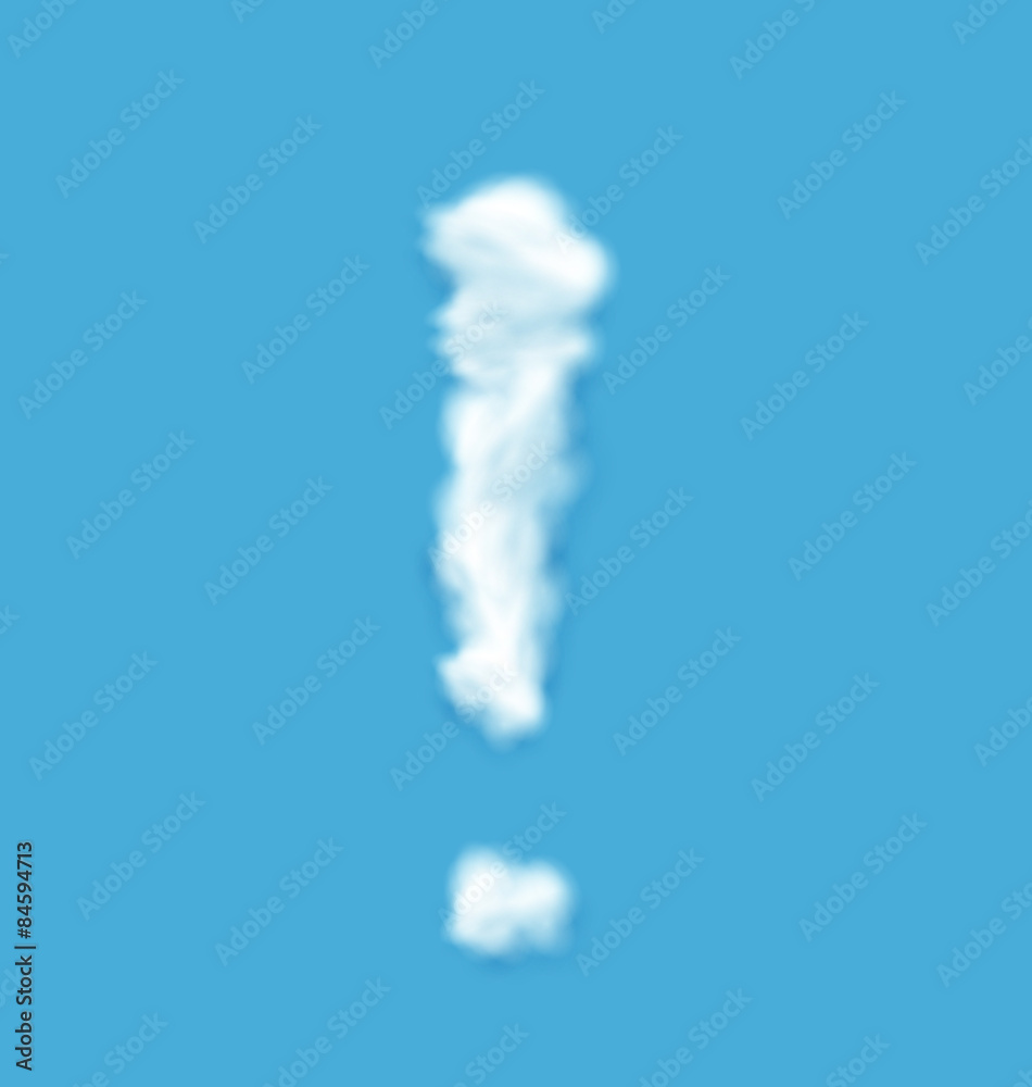 Naklejka premium Exclamation Mark Shaped Cloud