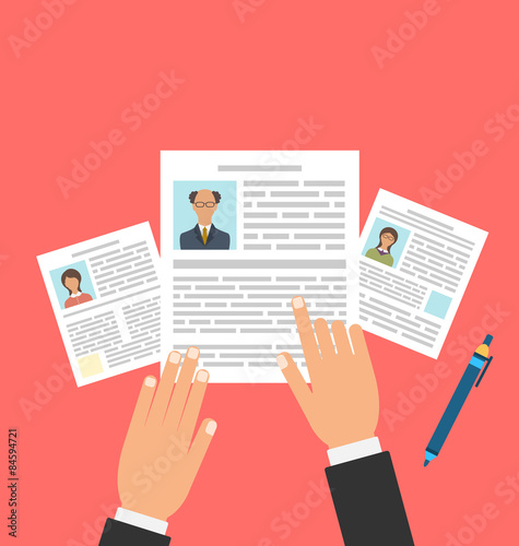 Concept of Job Interview with Business CV Resume