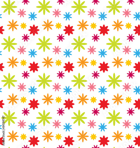 Seamless Floral Kid Texture with Colorful Flowers