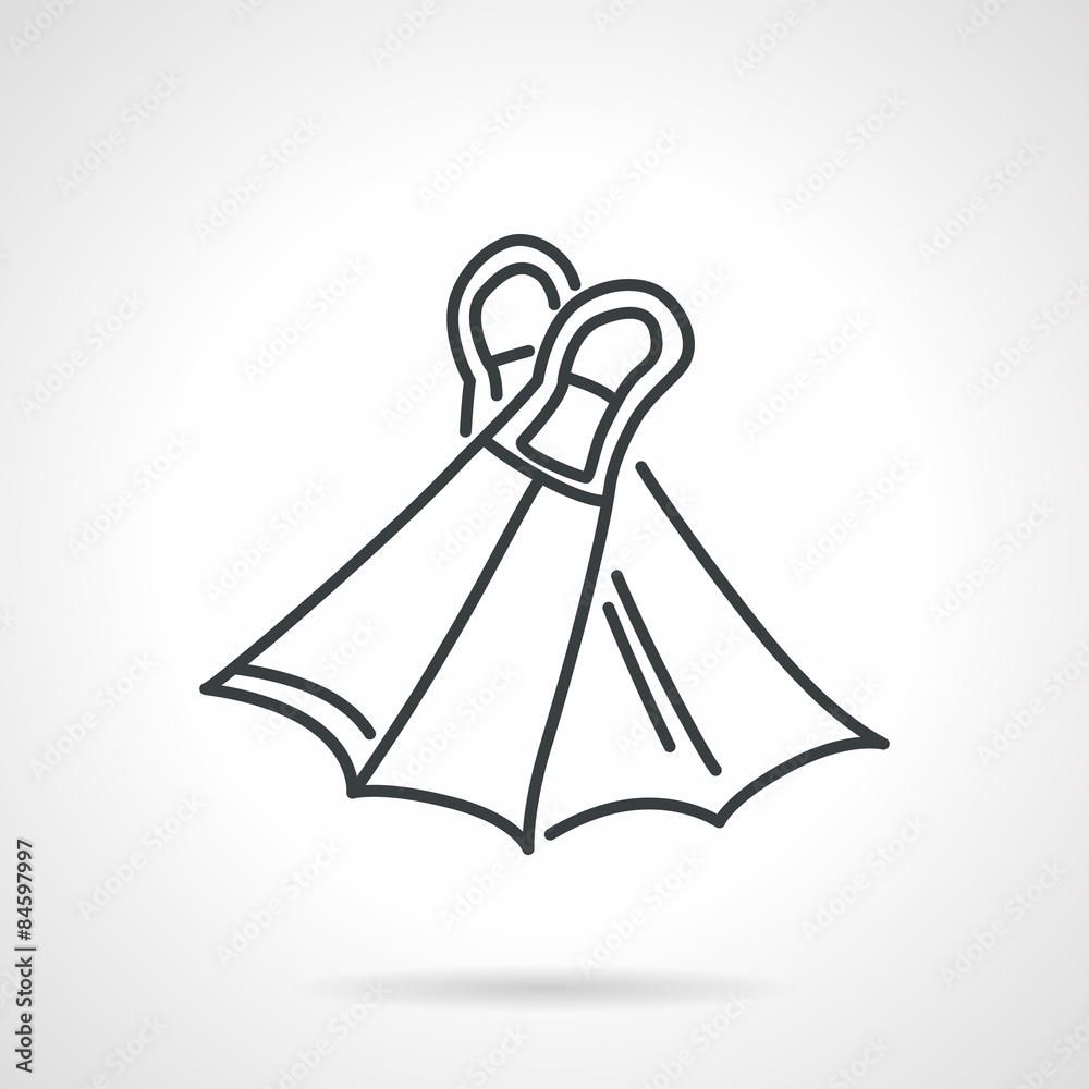 Flippers linear vector icon