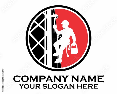 silhouette worker climber painter