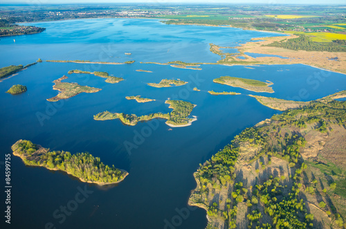 Fototapeta Naklejka Na Ścianę i Meble -  Aerial view on the lake