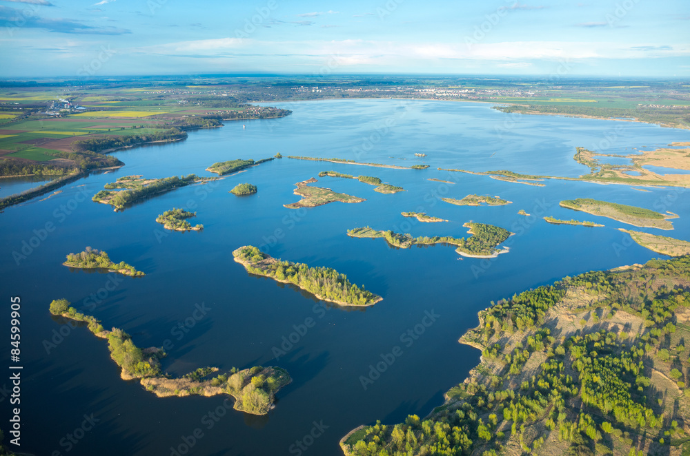 Aerial view on the lake